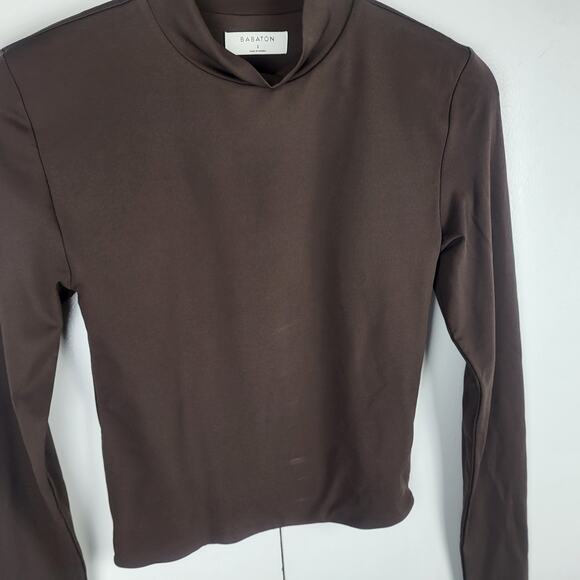 Babaton Signature Contour Mockneck Coffee Bean Long Sleeve Top | Small - Picture 6 of 9